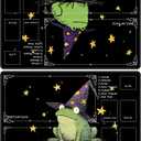 Playmat for MTG with Zones (2 Pack), Card Game Mat Non-Slip Rubber Base and Stitched, 24 x 14 inch TCG Play Mat for MTG and Other Card Games, Cute Magic Frog