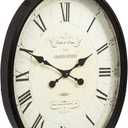 Creative Co-Op Oval Metal Wall Clock with Bird