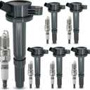 UF486 Ignition Coil Pack and Iridium Spark Plugs Sp433 Set of 6 Compatible with Ford Fusion 2006-2012,Escape 2008-2012&Mercury Milan 2006-2011,Mariner 2009-2011&Mazda Tribute&Lincoln Zephyr 3.0L V6