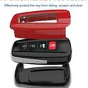Sturdy ABS Key Fob Cover Case Compatible with Toyota RAV4 Camry Highlander Corolla Accessories (Red x 2)