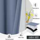 RYB HOME 4-in-1 Dust Filtering Soundproof Blackout Insulating Privacy Window Curtains for Nursery Bedroom Living Room Rivider Sound Absorption Sheet, Stone Blue, W52 x L95 inch, 2 Panels