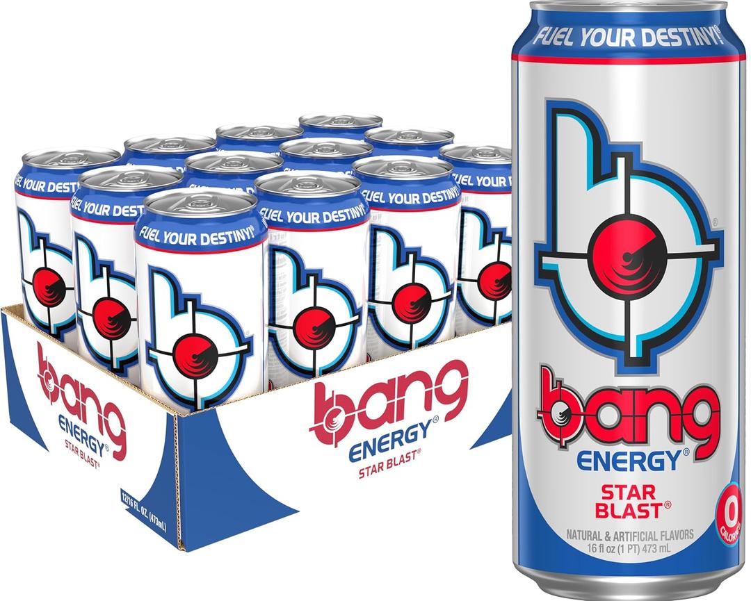 Bang Energy Star Blast, Sugar-Free Energy Drink, 16 Ounce (EXP 06/26/27)