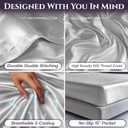 SLEEP SANCTUARY Satin Sheets King Size 4 Piece Luxury Silky Bed Set, Softer Than Silk, 15" Deep Pocket, Cooling & Wrinkle-Free, Moisture-Wicking & Breathable for Hair & Skin (White)