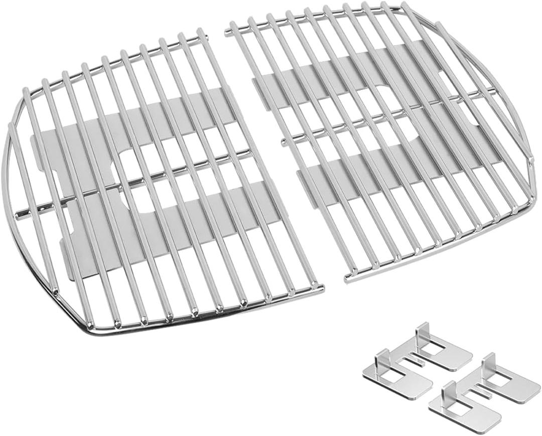 Stanbroil Stainless Steel Grill Cooking Grates for Weber Q1000 Series, Q1200, Q1400 Gas Grill, Replacement for Weber 7644 - Set of 2 (for Q100/Q1000 series)
