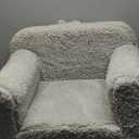 Kids Snuggly-Soft Sherpa Chair, Cuddly Toddler Foam Chair for Boys and Girls, Light Grey