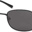 SOJOS Retro Polarized Oval Sunglasses for Women Men Trendy Classic Shades UV400 Protection SJ1177 (Black/Grey)