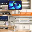Magnetic Charging Stand for iPad Pro 11, Aluminum Foldable Charger Stand with 360 Rotation, USB-C Fast Wireless Charger Station for iPad, Holder Mount for Office (Rechargeable Version)