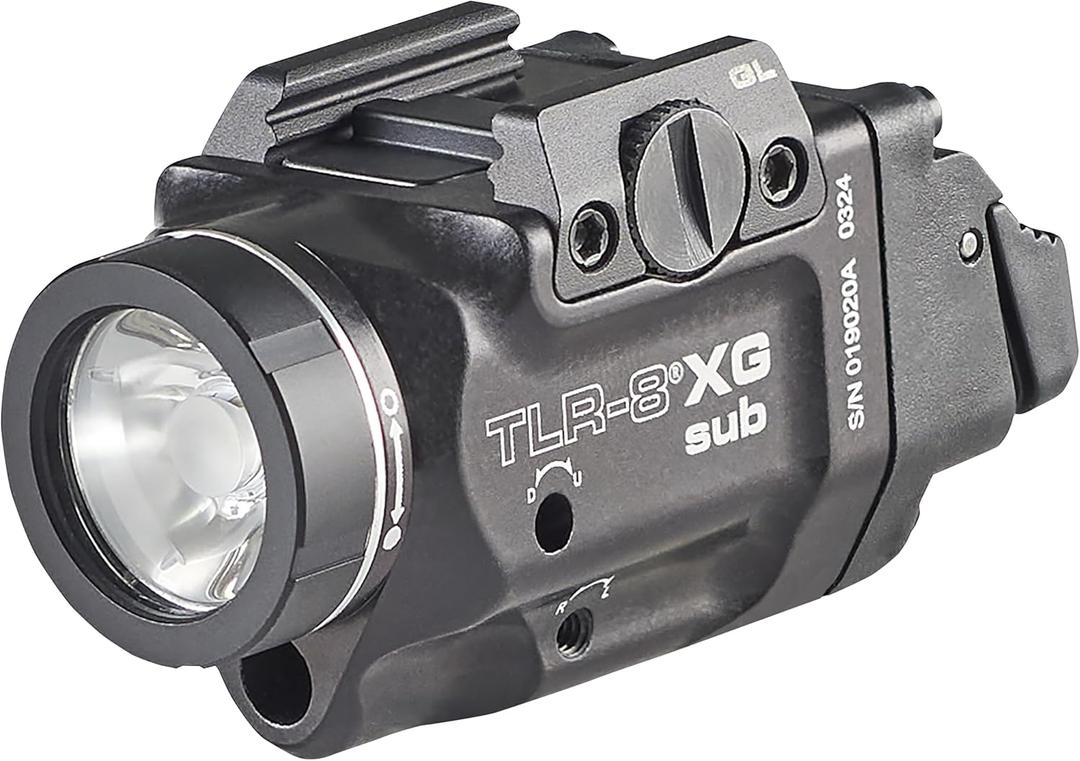 Streamlight 69431 TLR-8 X G sub 500-Lumen Rail-Mounted Tactical Weapon Light with Integrated Green Aiming Laser Exclusively for Glock 43X/48 MOS/Rail Only, Black