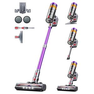 VIAFLY Cordless Vacuum Cleaner, 600W 50Kpa 70 Mins Vacuum Cleaners for Home, Self-Standing Stick Vacuum with Touch Screen, Wall Dock, Anti-Tangle Rechargeable Vacuum for Pet Hair Carpet Hardwood Floor