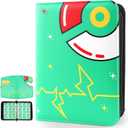 Card Binder 9-Pockets, 900 Pockets Card Holder with 50 Removable Sleeves, Trading Card Collector Zipper Album Holder, Green