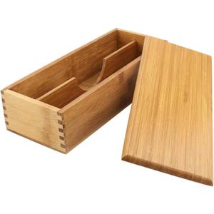 Chopsticks Storage Box with Lid - Bamboo Silverware Storage Utensil Drawer Organizer - Japanese Chopsticks Boxes with Lid - Cutlery Box Utensil Holder Container for Home Kitchen