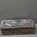 CubesLand Paper Rope Scalloped Edge Shelves Storage Basket, Woven Toilet Paper Baskets for Over Toilet Storage Shelf, Ending Table, Floating Shelves Organizing or Home Dcor, with Wood Handle, Brown