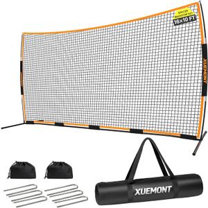 1610 FT Backstop Net Multi-Sport Barrier for Baseball, Soccer, Basketball & Lacrosse, Wind-Stable with Ground Stakes & Sandbags, Portable Outdoor Practice Net for Backyard & Park