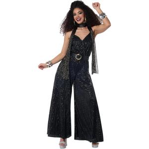 California Costumes, Let's Dance - Disco Jumpsuit, Women's Size Large (Black)