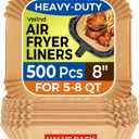 Air Fryer Liners Disposable 8" Square, 500 Pcs Unbleached Parchment Paper Liners for Airfryer Basket, Non-Stick & Leakproof Baking Paper for Oven & Pan