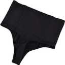 Women High Waist Slimming Panties Seamless Thong Butt Lifter Shapewear Lady Tummy Control Underwear (Small, Black)