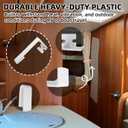 2 x TonGass 4-Pack RV Curtain Holders with Screws (White)  Camper & Motorhome Curtain Clips for Window Drapes, Heavy-Duty Plastic Retainers for RV, Boat, and Trailer Curtains