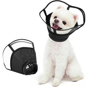 Kuoser Small Dog Cone Collar After Surgery, Soft Cone for Dogs to Stop Licking, Breathable Pet Recovery Collar Comfortable Elizabethan Collars, Adjustable Protective Dog Cones for Small Dogs, Black S (S (Neck: 9.4"- 11.8"))