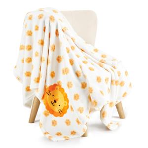 TILLYOU Toddler Flannel Blanket - Warm and Cozy Baby Blanket for Boys and Girls, Smooth and Creamy Blanket, Cute and Lightweight, 4050 inches, Sunflower Lion (40x50 Inch (Pack of 1), Sunflower Lion)