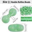 4 x FUSIGO Fishing Double Rattle Beads, 35pcs Catfish Rattles Bells Portable Plastic Fishing Beads Catfish Rig Rattles Attractor Tackle Accessories for Catfish Bass Pompano (Green Luminous- 35pcs)