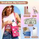 Silicone Crossbody Bag for Women with Magnetic Closure, Adjustable Strap Fits iPhone,Cute Mini Phone Crossbody Bag DIY Charms for Travel,Beach,Stocking Stuffer Gift Pink