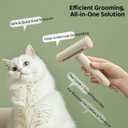 3-in-1 Pet Grooming Combs for Matted Hair Dogs/Cats,Stainless Grooming Comb with Short & Long Teeth,With a Lint Roller for Dust & Hair,Hidden Dematting Comb for Long Hair,Easy to Use and Clean Brown