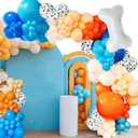 168Pcs Blue Orange Dog Balloons Garland Kit with Orange Blue White Nude Balloons for Baby Shower Decorations Boys Girls Birthday Party Supplies