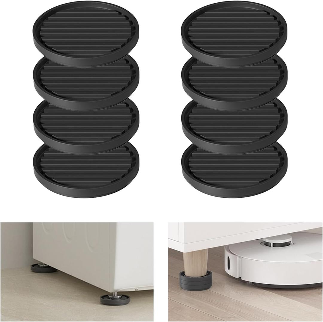 Bed Risers Heavy Duty, Set of 8, Stackable Round Furniture Risers, Adjustable Bed Furniture Risers Lifts Height 0.5-2 inch, Solid Non Slip Furniture Pad for College Dorm, Table, Couch, Chair