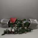 2 Pack 4 Ft Entrance Christmas Tree in Wood-Like Box Base, Artificial Potted Xmas Tree with 60 LEDs Warm White Light Timer Waterproof Battery Box 140 White Tipped Branches Pinecones Berries for Door