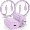 For Samsung Galaxy Super Fast Charging Cord Type C Charger, 25w Android Phone Charger Block &3ft USBC to USB-C Cable for Galaxy S25/S24 Ultra/S24 S23 S22 S21 S20 (Ultra/Plus),iPad Pro/Air/Mini 2Pack (Purple)