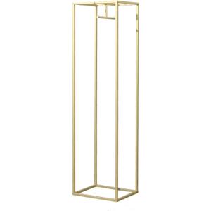 Clothes Retail Heavy Duty Metal Garment Racks, Clothing Store Hanger Storage Shelves, Floor-Standing Display Rack (Gold Square Tube, 75" H)