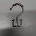 Bathroom Double Window Treatments Glide Stainless Steel Sliding Shower Curtain Rings Window Treatment Sets Hooks, 12 PCS