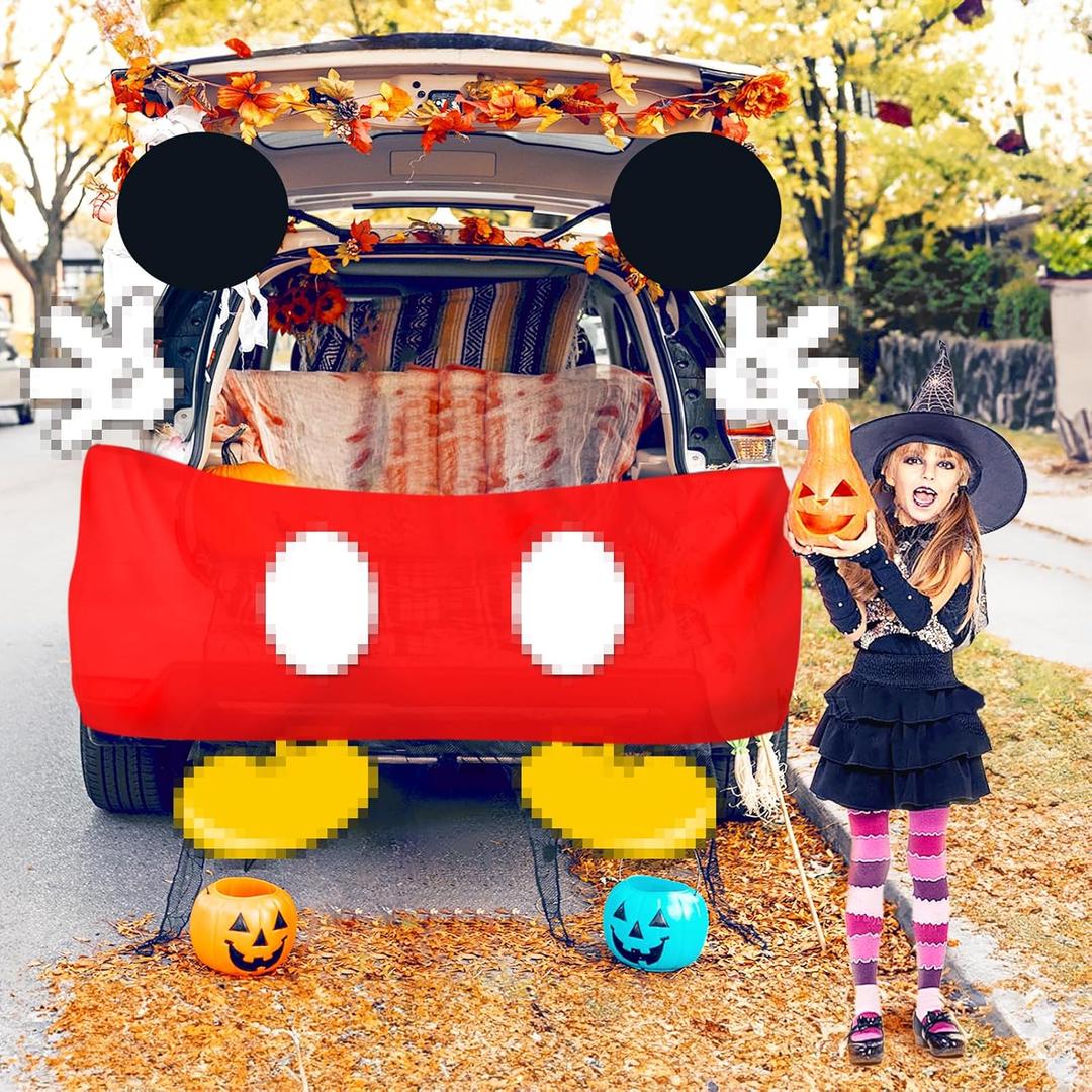 Halloween Trunk or Treat Car Decorations Kit, Car Archway Garage Door Decoration Halloween Decorations Haunted House Car Trunk Banner Waterproof for Halloween Outdoor Car Party Supplies (Mouse)