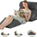 BDEUS 4PCS Bed Wedge Pillow Post Surgery, Orthopedic Sleeping Wedge Pillow Set for Back, Neck and Leg Pain Relief, Acid Reflux, GERD, Memory Foam Support Pillows for After Surgery, Grey, 4 Piece Set