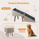Wood Foldable Ottoman Dog Stairs, for High Beds & Large Dogs
