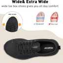 Wide Steel Toe Shoes for Men Orthopedic Safety Shoes with Arch Support, Waterproof Non Slip Work Shoes Comfortable Cushioned Walking Shoes, Size 8.5 M