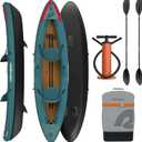 Retrospec Coaster Single & Tandem Inflatable Kayak for Adults, 220 & 440lb Weight Capacity, Lightweight with Paddle & Pump (Aegean Tide)