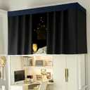 NKM Blackout bunk Bed Curtains with Canopy Bed Frame,bunk Bed Tent for top bunk,Suitable for Single Bed in Student Dorm (35.4"W x 74.8"L (Pack of 1))