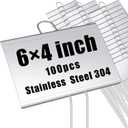 Landhoow 100 Pcs Large Garden Plant Markers Metal Plant Labels Sign 4'' x 6'' with 11'' Stake Weatherproof Waterproof Garden Sign for Outdoor Tree Seedlings Herbs Vegetable Greenhouse, Silver