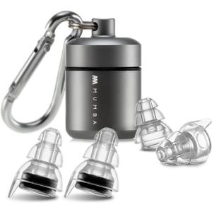 High Fidelity Concert Earplugs, Reusable Musicians Ear Plugs, 24dB Advanced Filter Technology Ear Protection (Black)