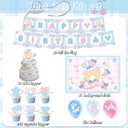 42Pcs Cinna-morolls Party Supplies Pack IncludesBannerCake TopperBlackdrop,Balloons for Cinna-morolls party supplies