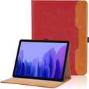 Case for Samsung Galaxy Tab A7 10.4 Inch 2020 (SM-T500/T505/T507) - PU Leather Folio Stand Case with Hand Starp and Pocket, Auto Wake/Sleep Smart Tablet Cover, Red