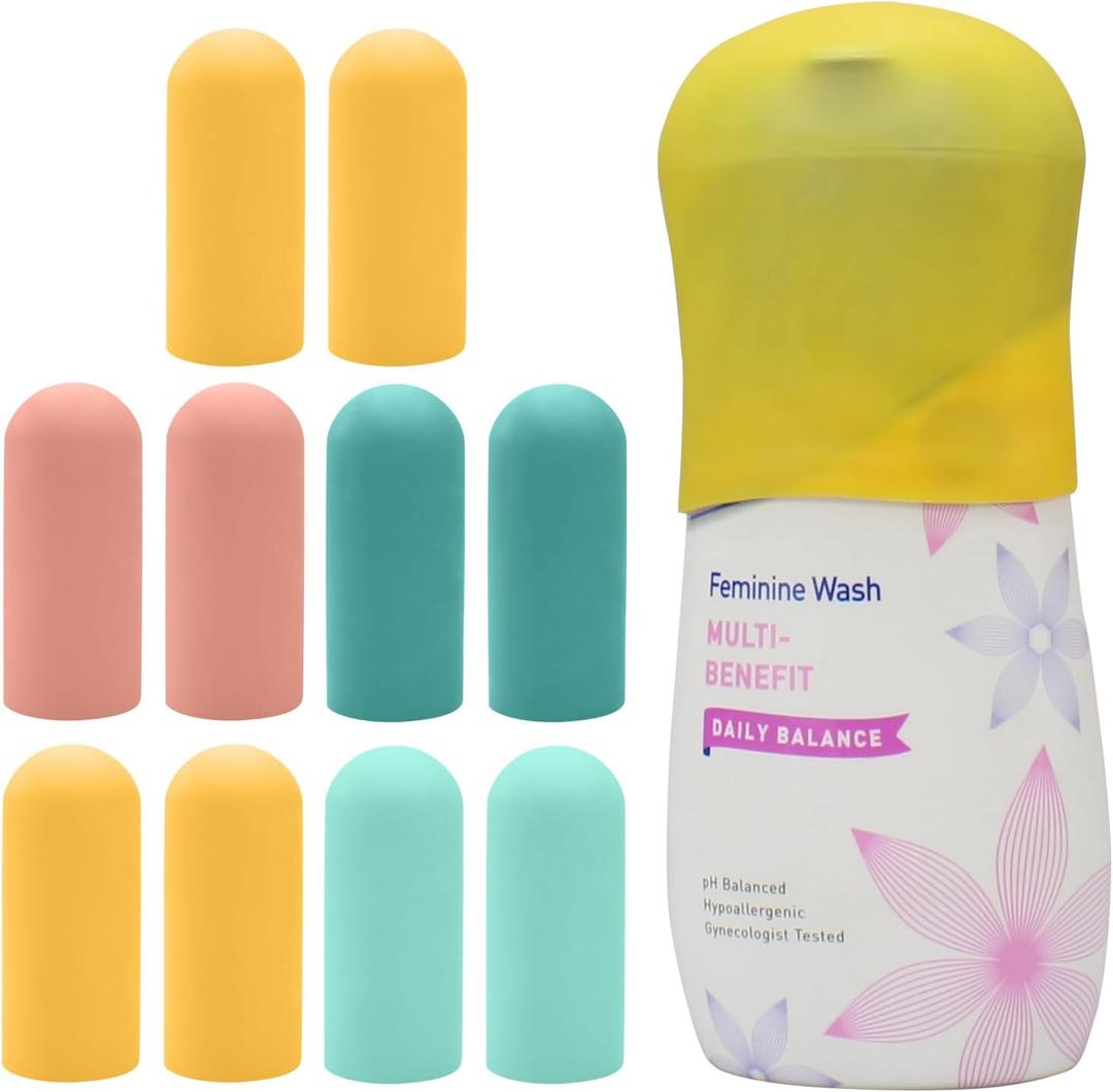 TRANOMOS Silicone Bottle Covers Travel Essentials for Women Men, Beach Vacation Essentials, Travel Size Toiletries Accessories, Cruise Ship Essentials 2026, Must Haves, Leak Proofing (10 Pack)