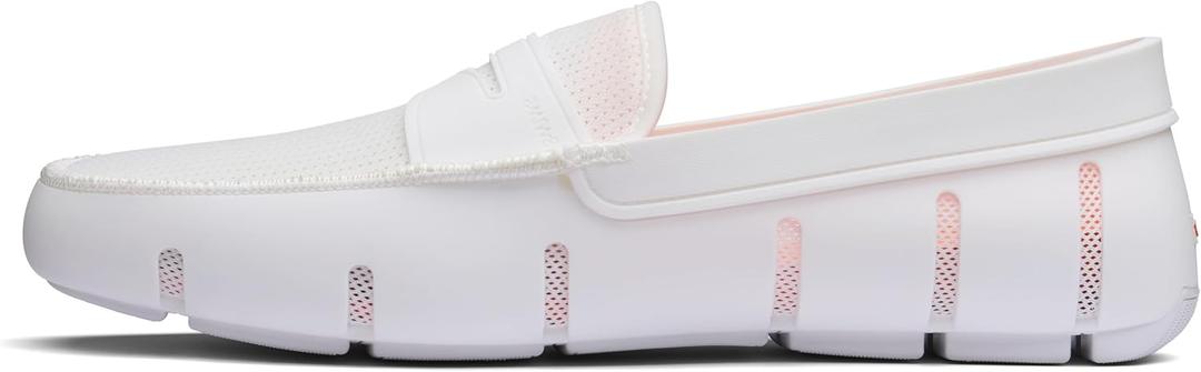 SWIMS Men's Penny Loafers Slip-On Moccasins Classic Boat/Deck Shoes for Men (11.5, White-1)