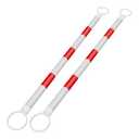 RoadHero 2 Pack 4 FT to 6.9 FT Retractable Cone Bar, Expandable Traffic Cone Bars for Parking Lots, Extendable Barricade for Road Construction, White and Red, Cone Not Included