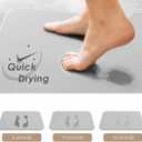 Diatomite Stone Bath Mat, Quick Dry Super Absorbent 23.6"x15.7", Light Gray