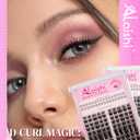 Lash Clusters Kit, DIY Cluster Eyelash Extensions 516mm,132pcs Fluffy D Curl Natural Lashes with Bond and Seal,Remover, TweezersNatural Fake Cat Eye Individual Manga Clusters 1-2-L