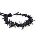 MOSTORY Black Fairy Flower Crown - Gothic Flower Headpiece Dark Fairy Circlet Elf Circlet Medieval Accessory for Renaissance Renfaire Halloween Cosplay Fantasy Photo Shoot