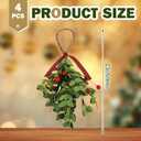 XunYee 4 Pieces Christmas Mistletoe Ornaments Artificial Mistletoe Branches Decor Decorative Mistletoe Decoration Hanging Red and White Berry Picks for Home Christmas Handmade Party Decorations