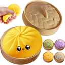 2026 New Big Squishy Dumpling,Dumpling Squishy, Rainbow Dumplings, Cute Anxiety Relief Fidget , Soft Squeeze Decompression Dough for Adults (Yellow)